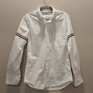 Thom Browne Classic Oxford Armband Stripe Shirt Made In USA Size 1